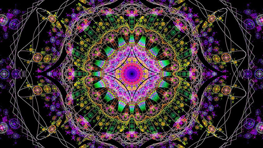 Colorful Ornament Fractal Mandala Trippy . . ID HD wallpaper