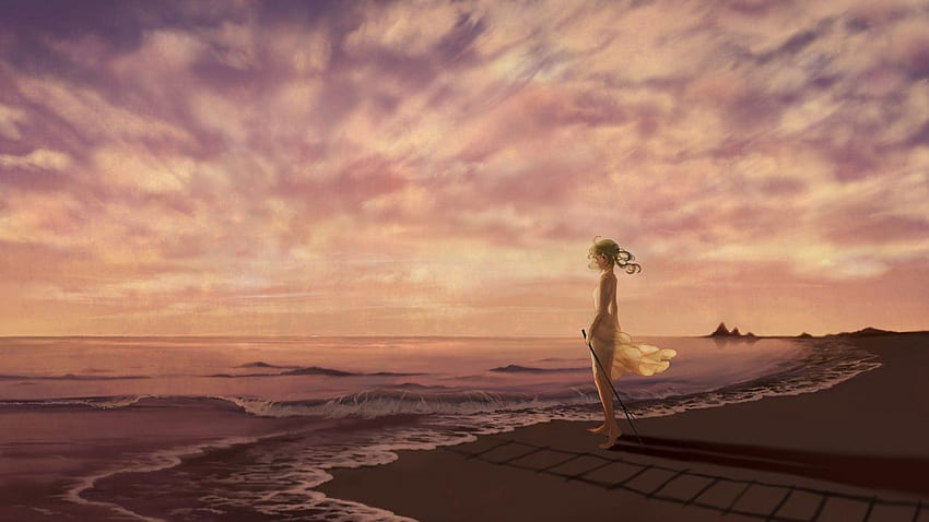 Dress waves shadows anime skyscapes anime girls sea . . 262401 HD wallpaper