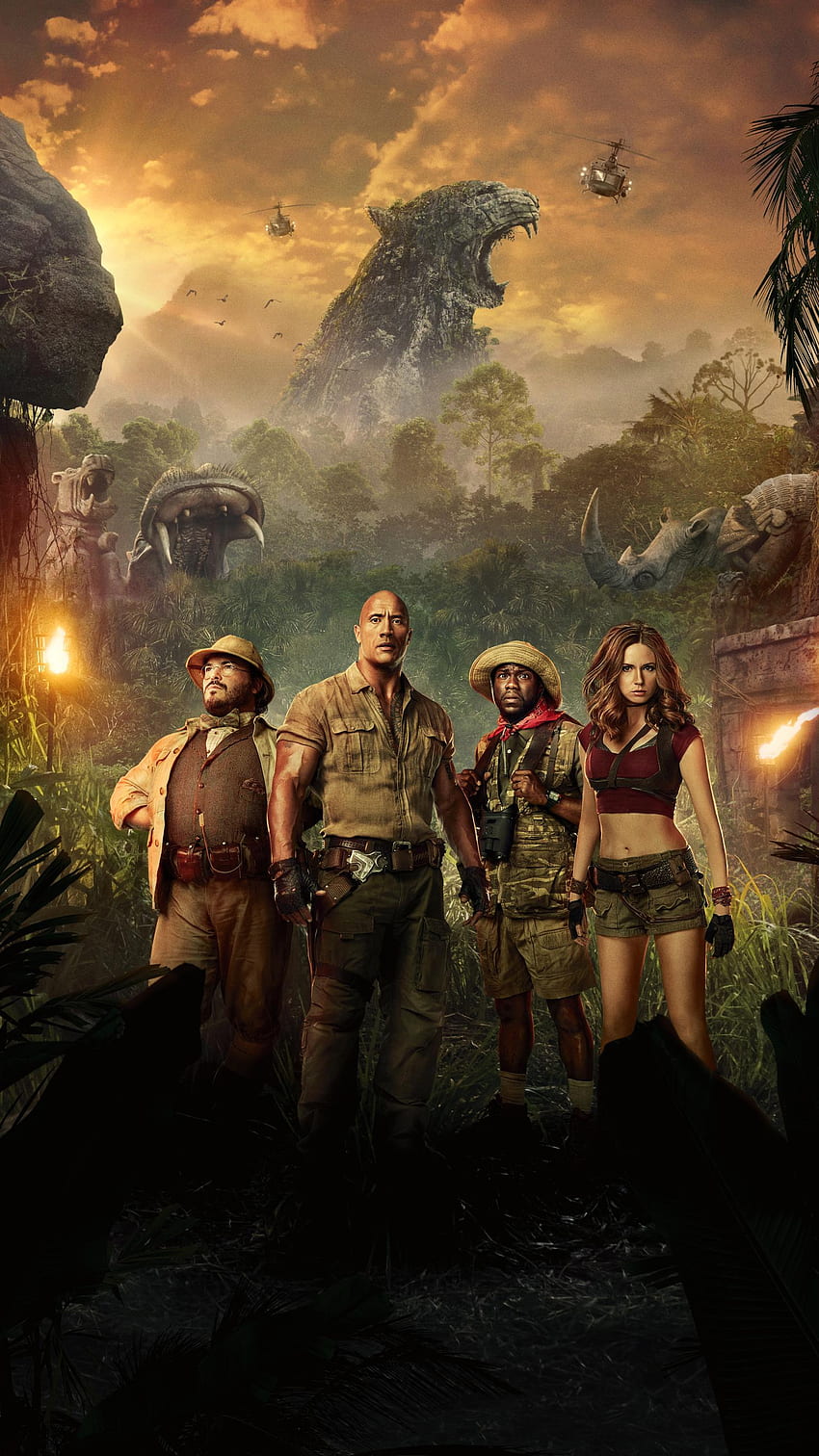 Desktop Wallpaper Jumanji Welcome To The Jungle Movie All Cast 4k Hd  Image Picture Background 64207f
