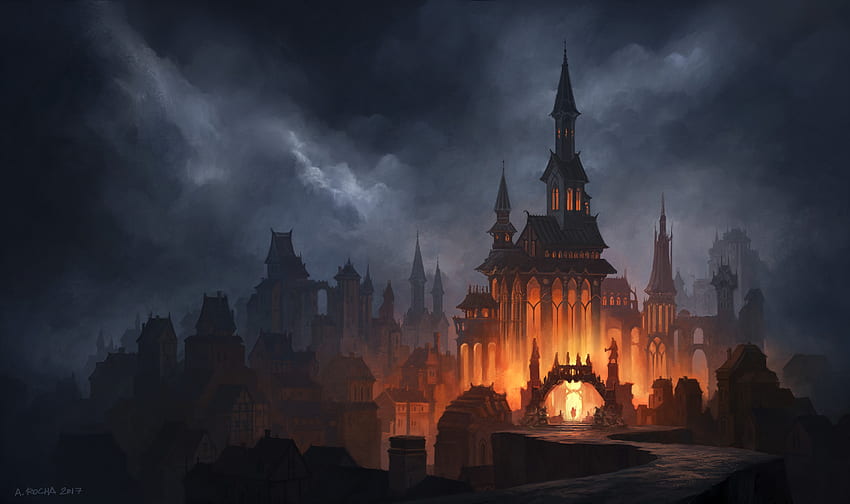 Artistic Castle Cloud Dark Fantasy Fire Gothic - Resolution:, Dark Gothic Castle HD wallpaper