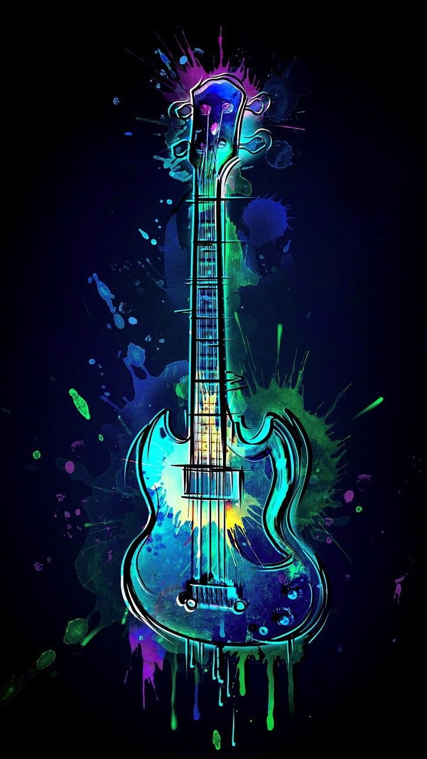 Guitar art. Guitar art painting, Music notes art, Music artwork, Cool Guitar iPhone HD phone wallpaper