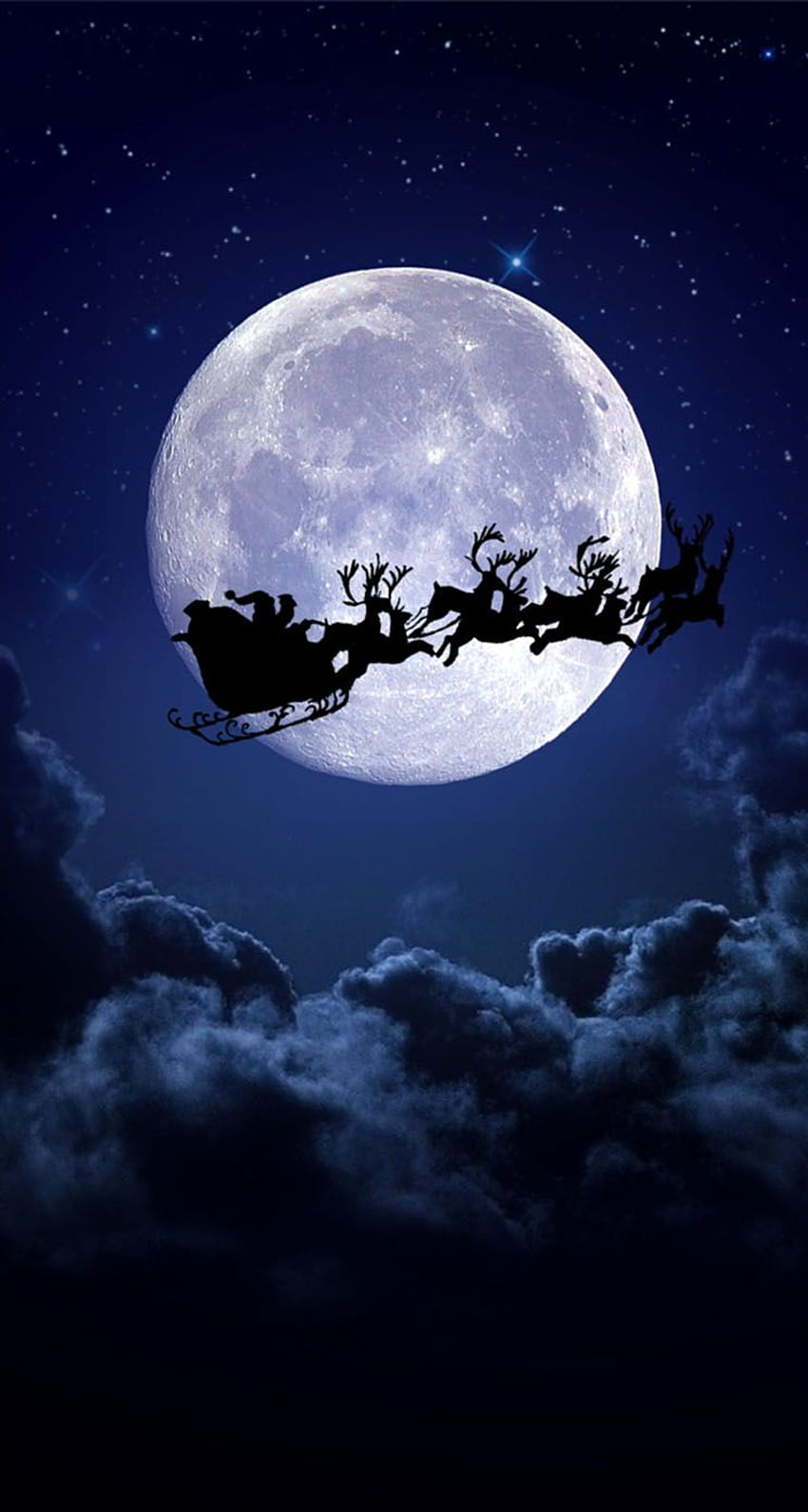 Christmas Night Moon - Babbo Natale iPhone, Dark Christmas Sfondo del telefono HD