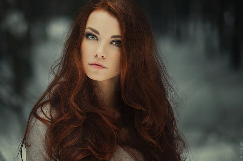 *, GREEN, RED HAIR, WOMAN, MODEL HD wallpaper