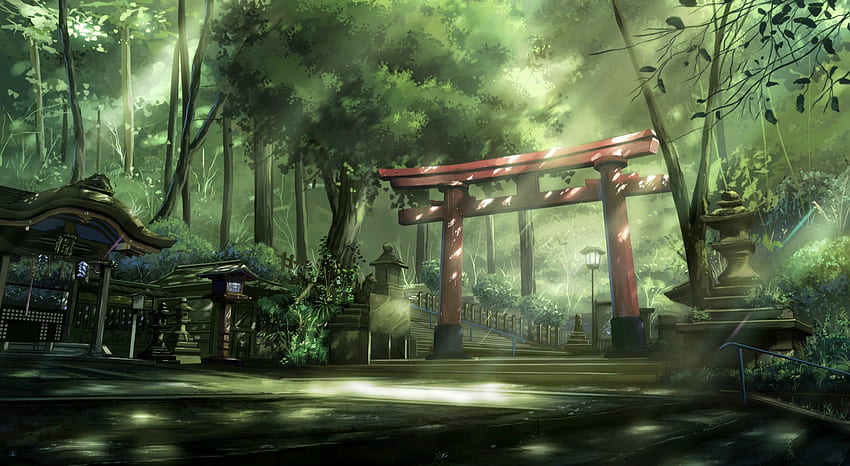 Puerta torii japonesa en el bosque - paisajes en vivo [ ] fondo de pantalla