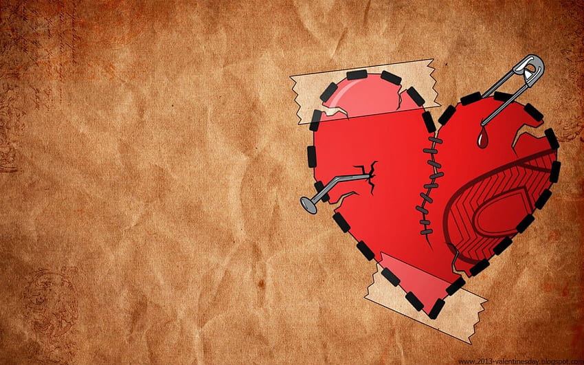 Broken heart, Heart, Love, Pain, Red HD wallpaper