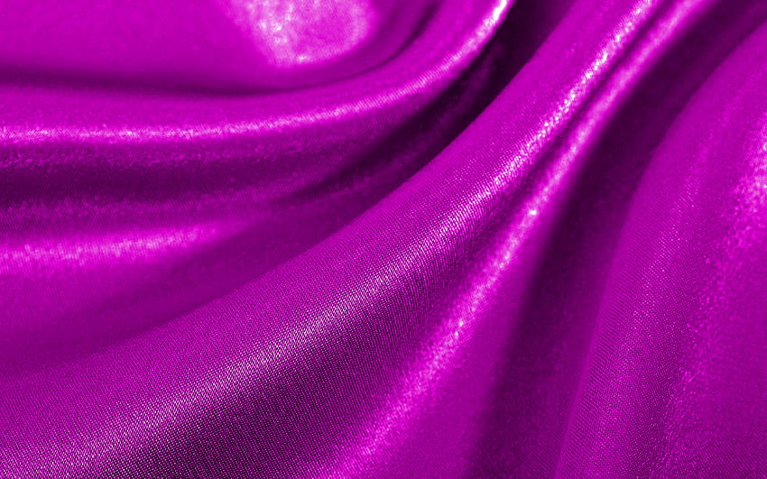 raso viola ondulato, , trama di seta, trame ondulate di tessuto, di tessuto viola, trame tessili, trame satinate, sfondi viola, trame ondulate Sfondo HD