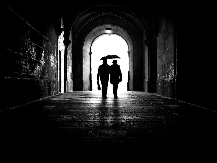 Love, Couple, Pair, Silhouettes, Arch, Tenderness, Underground, Together HD wallpaper