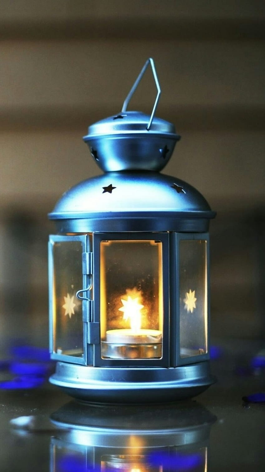 Candle, Candle Lantern, blue HD phone wallpaper