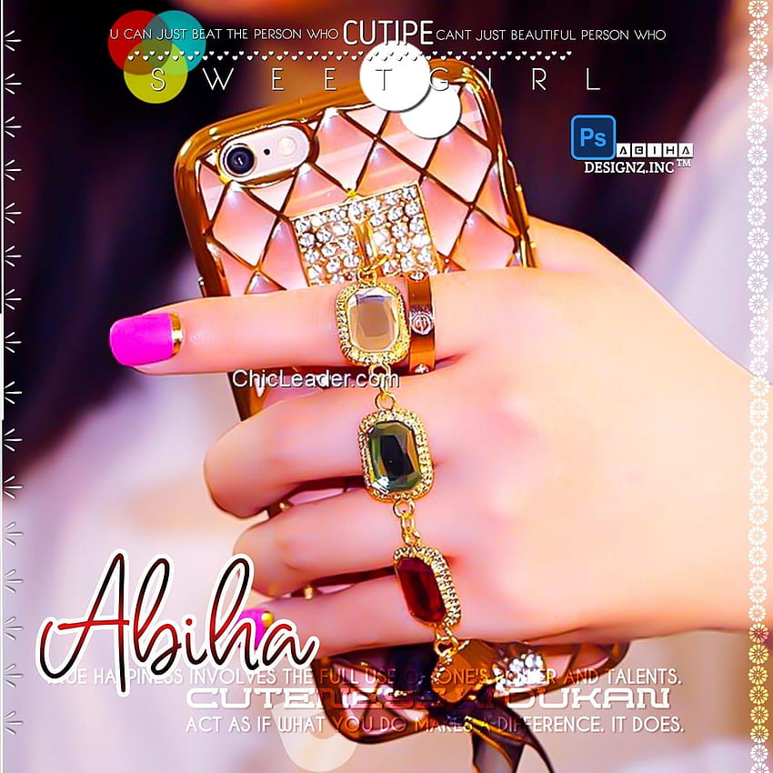 Belle mani Dpz con nome Abiha. Ragazza alla moda, mano delle ragazze, ragazze dp alla moda Sfondo del telefono HD
