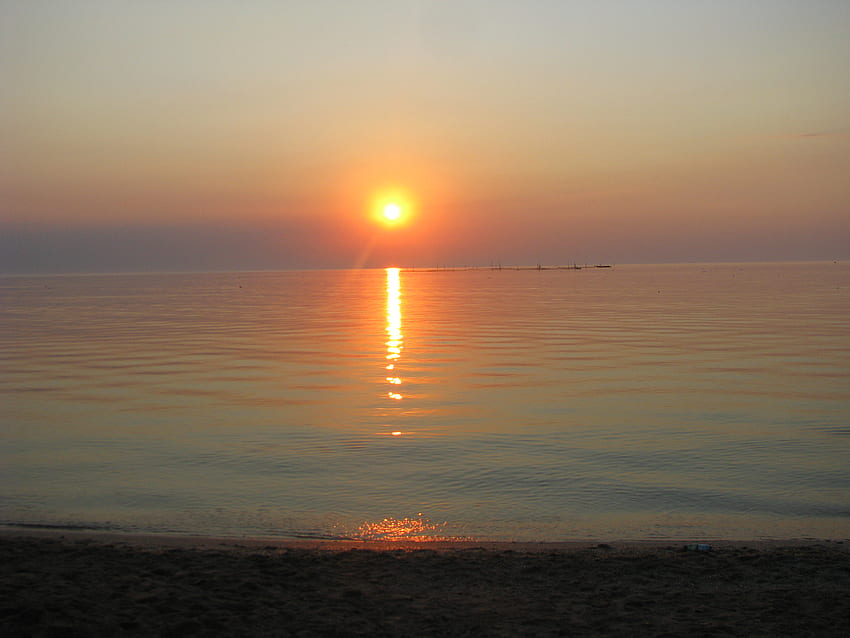 matahari terbit di atas Laut Blck, laut, alam, matahari terbit, keindahan Wallpaper HD