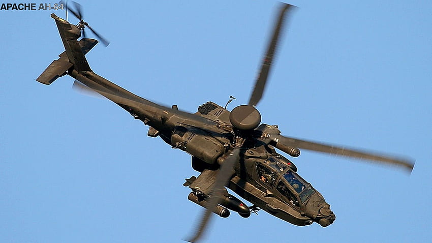 Apache, синьо, хеликоптер, небе, ротори HD тапет