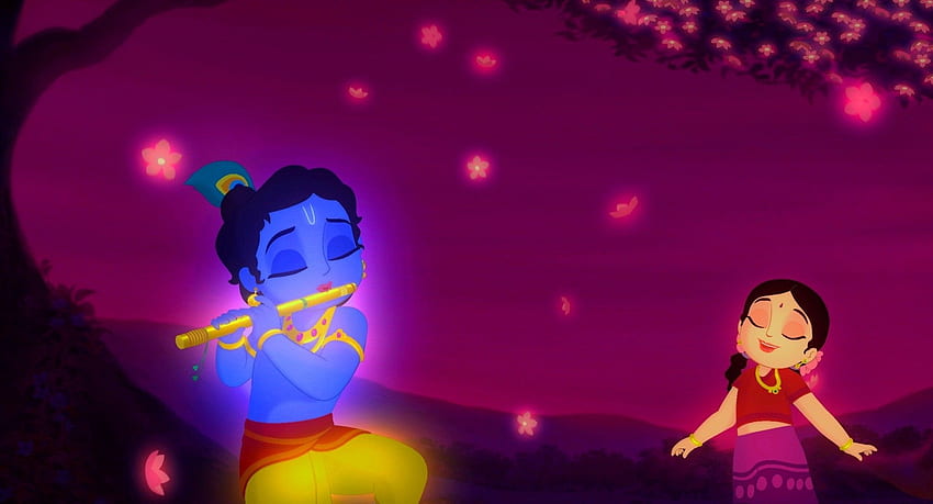 God Krishna Playing Flute with Radha, X-Lord HD wallpaper