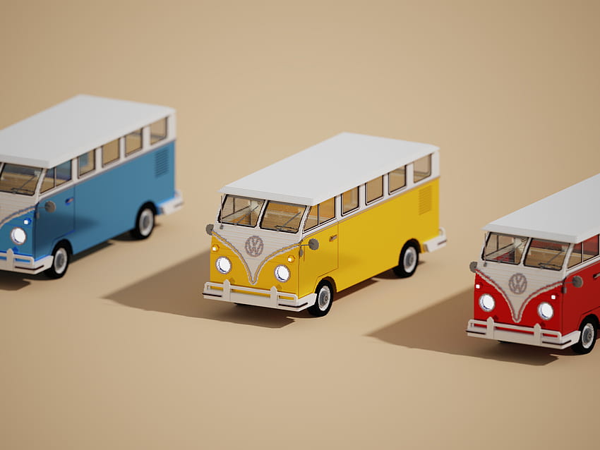 ArtStation - Voxel Volkswagen Bus, Vida Foruzan, Estética Volkswagen Bus fondo de pantalla