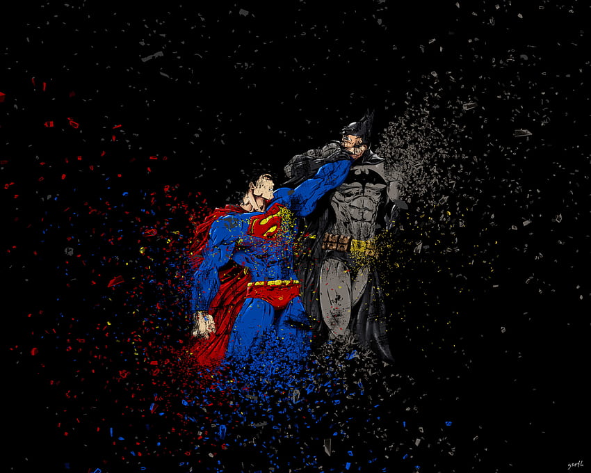 Batman vs superman, ruggon style, art HD wallpaper