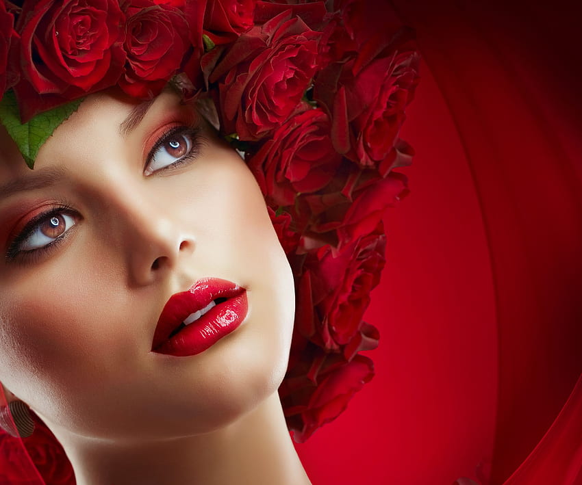 Title Women Face Makeup Girl Model Rose - Beauty Parlour Model Girls - - HD wallpaper