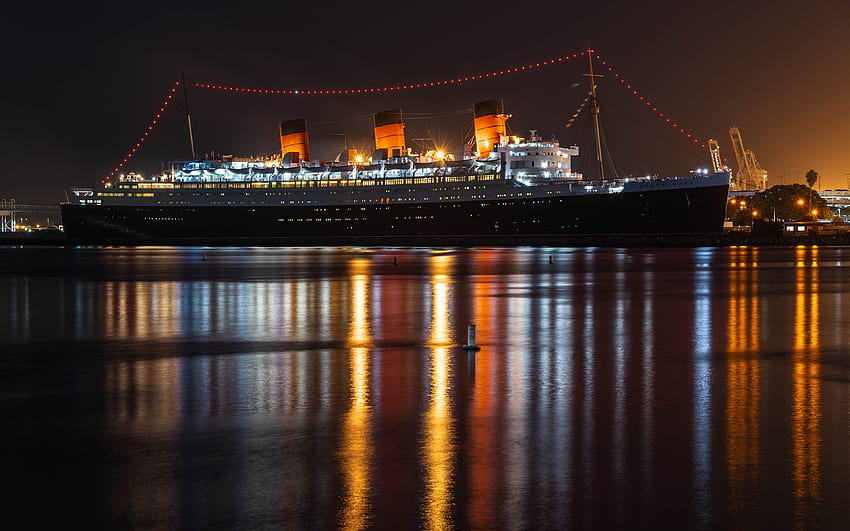 California USA Cruise forro Queen Mary em Long Beach papel de parede HD