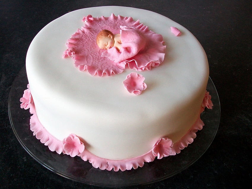 *** Delicious Cake ***, pink, white, color, baby, cake HD wallpaper