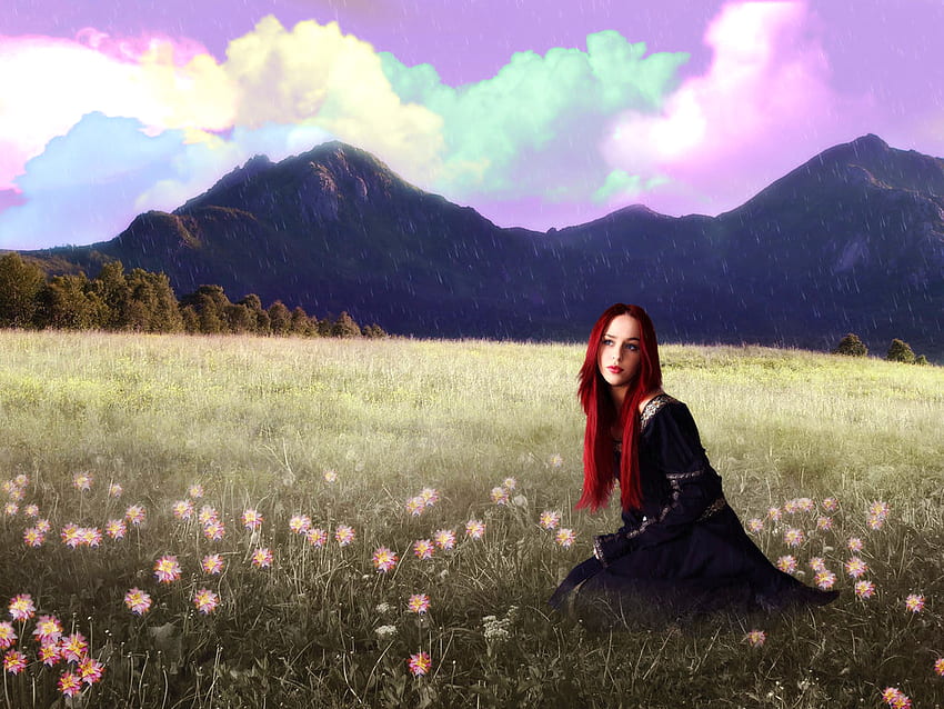 Imaginary, landscape, girl, 3d HD wallpaper