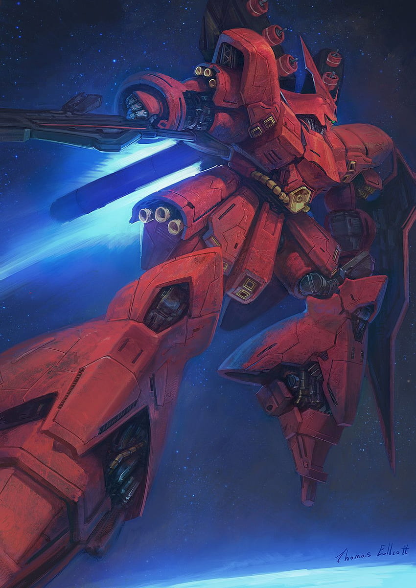 La obra de arte de Sazabi 3kPXg. Arte de Gundam, Gundam, traje móvil de Gundam fondo de pantalla del teléfono