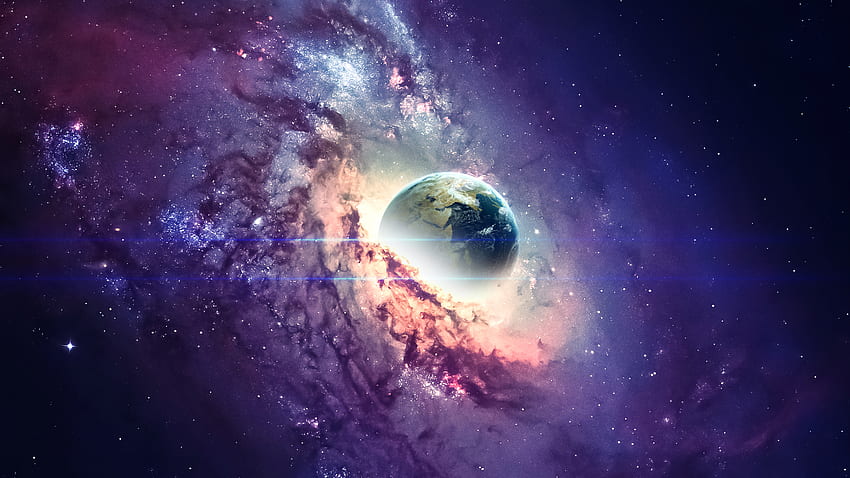Agujero negro, planeta, espacio, estrellas, arte digital, . Mocah fondo de pantalla
