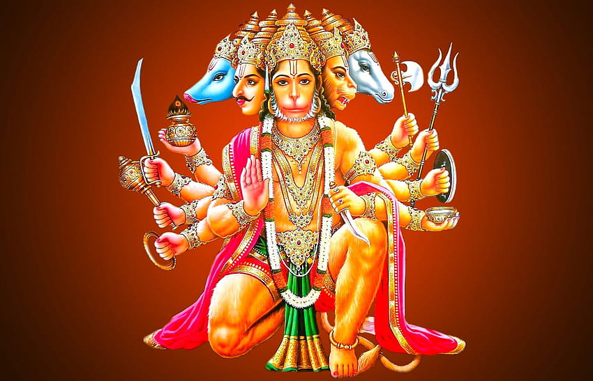 Panchmukhi lord Hanuman • pour écran large ultra haute définition, tablette et smartphone Fond d'écran HD