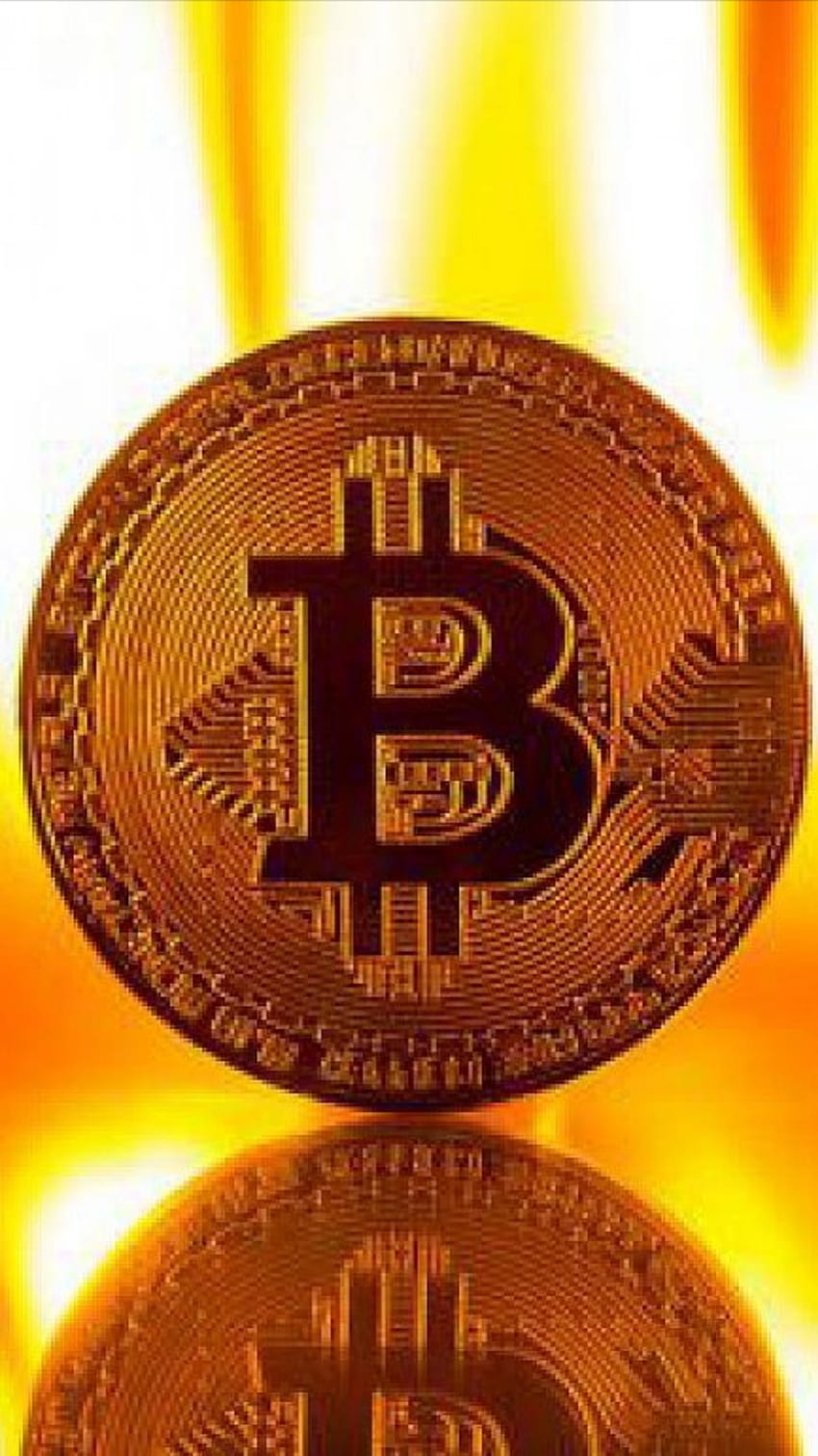 Bitcoin, BTC, Münze, Gold, Feuer HD-Handy-Hintergrundbild