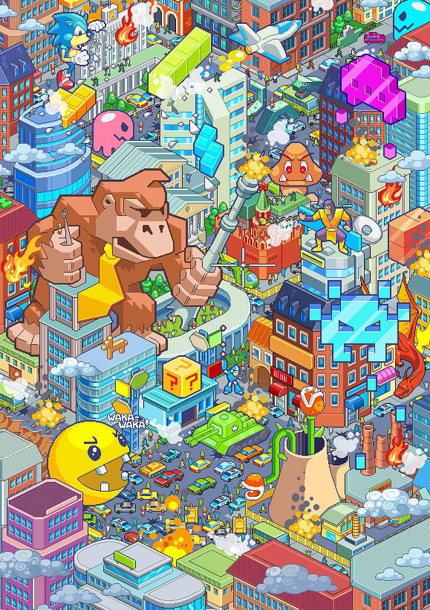 Pixel Art Retro Video Game, Pixel Art Gaming HD phone wallpaper