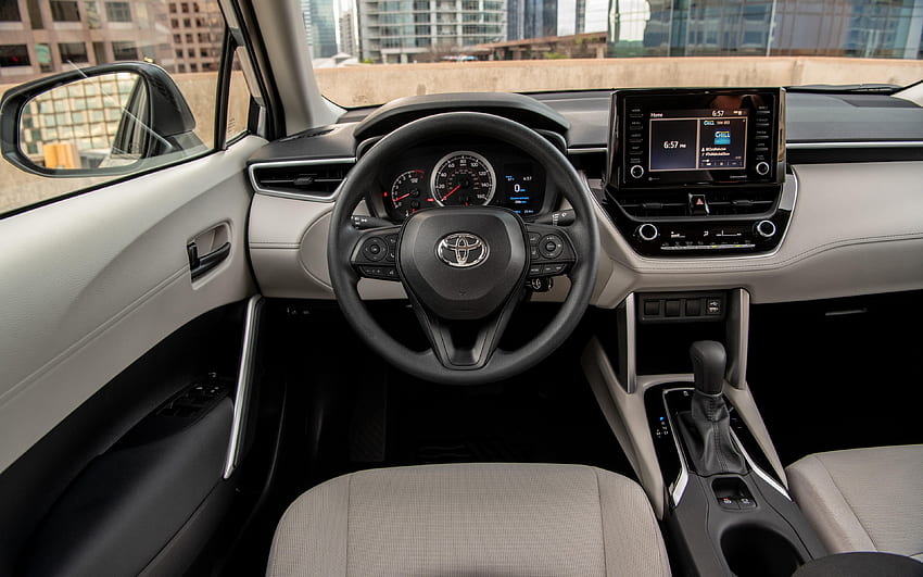 2022, Toyota Corolla Cross L, , inside view, interior, dashboard, Corolla Cross L interior, japanese cars, Toyota HD wallpaper