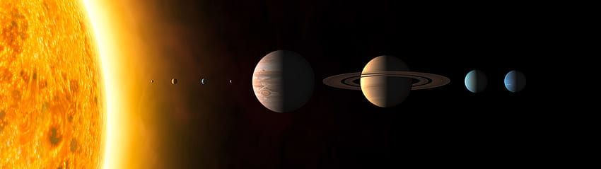 Sonnensystem Illustration Mehrfachanzeige HD-Hintergrundbild