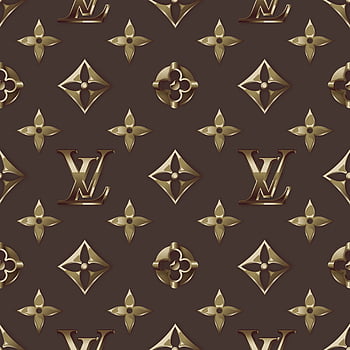 wallpaper gold louis vuitton logo