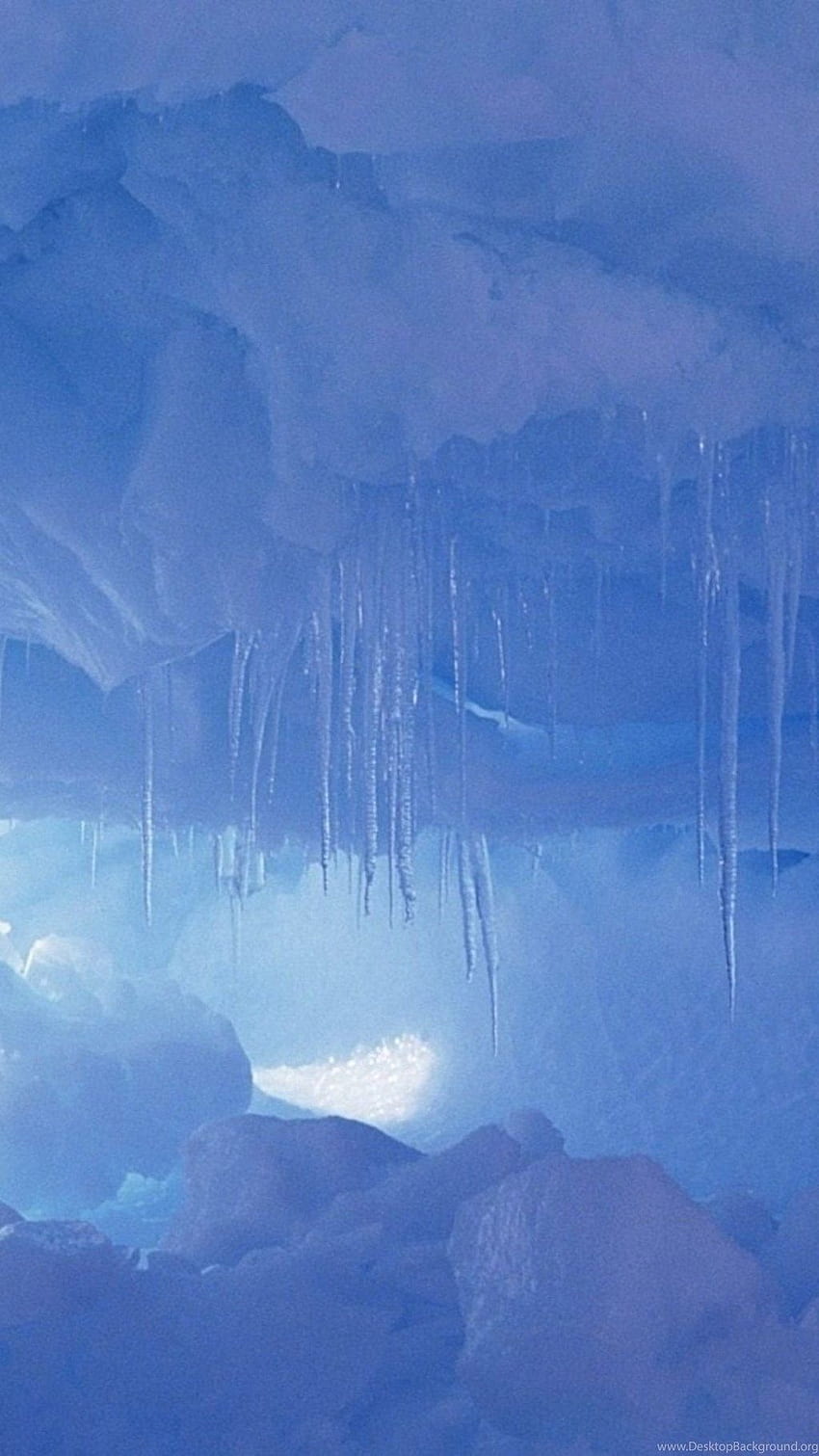 Cueva de carámbanos helados de invierno iPhone 6 fondo de pantalla del teléfono