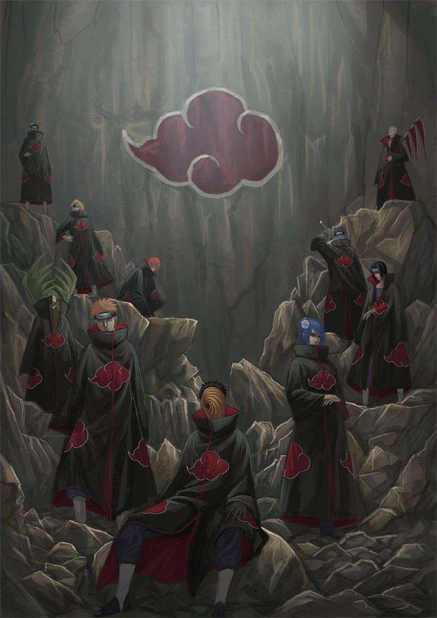Uchiha Itachi, Konan, Deidara, Sasori, Douleur et 5 - Naruto Akatsuki Art - Fond d'écran de téléphone HD