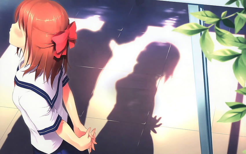 Love Sun schoolgirls kissing school shadows plants romantic anime  anime girls HD wallpaper  Pxfuel