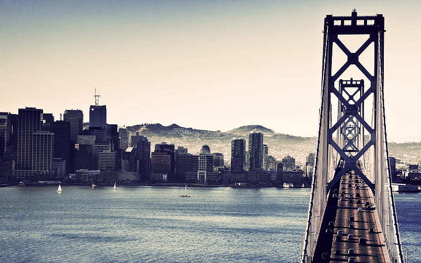rio, ponte, São Francisco, Oakland, Bay bridge, Oakland California papel de parede HD