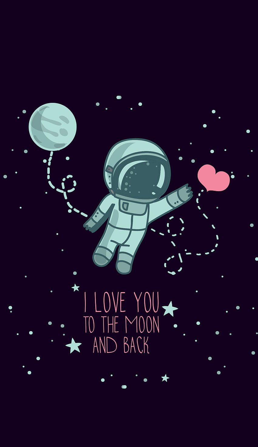 Cute astronaut. :)). iPhone, Cartoon Astronaut Space HD phone wallpaper