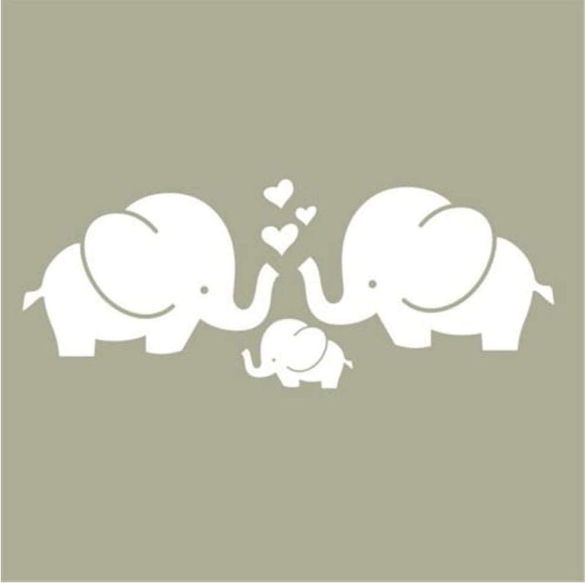 Finloveg Cute Elephant Hearts Family Wall Decals for Baby Room Decor Kids Room Wall Stickers 30X60Cm .uk: DIY & Tools, Simple Elephant papel de parede HD