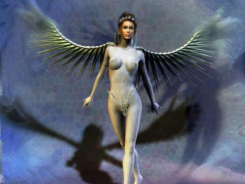 Angel, abstract, fantasy HD wallpaper