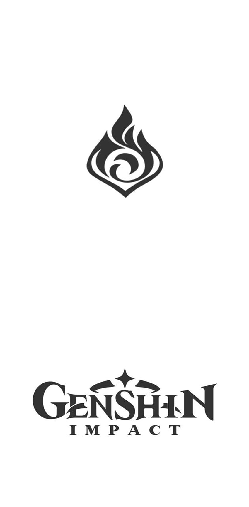 Impacto de Pyro Genshin, logotipo del elemento fondo de pantalla del teléfono