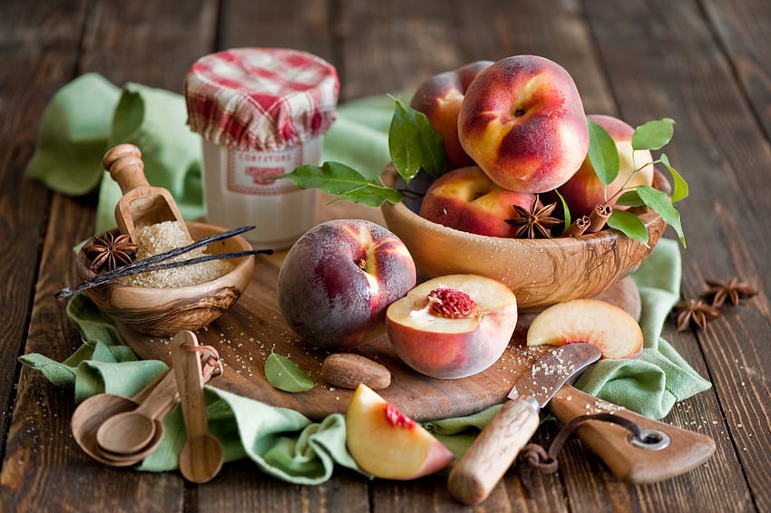 Food, Peaches, Spice, Spices HD wallpaper