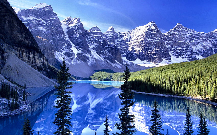 앨버타 국립공원, 그라피, 캐나다, 풍경, 앨버타, 아름다운, 국립공원, 풍경, 와이드 스크린, 자연 HD 월페이퍼