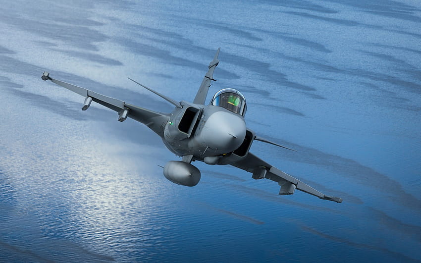 Saab JAS 39 Gripen, schwedisches Jagdflugzeug, Militärflugzeug, schwedische Luftwaffe, Gripen, Kampfflieger für mit Auflösung . Gute Qualität HD-Hintergrundbild