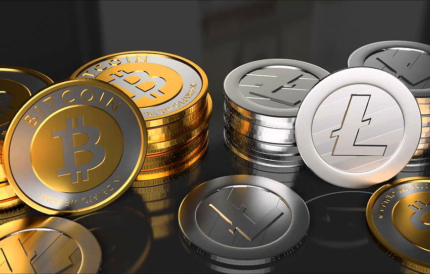Münzen, Fon, Münzen, Bitcoin, BTC, Litecoin, LTC HD-Hintergrundbild