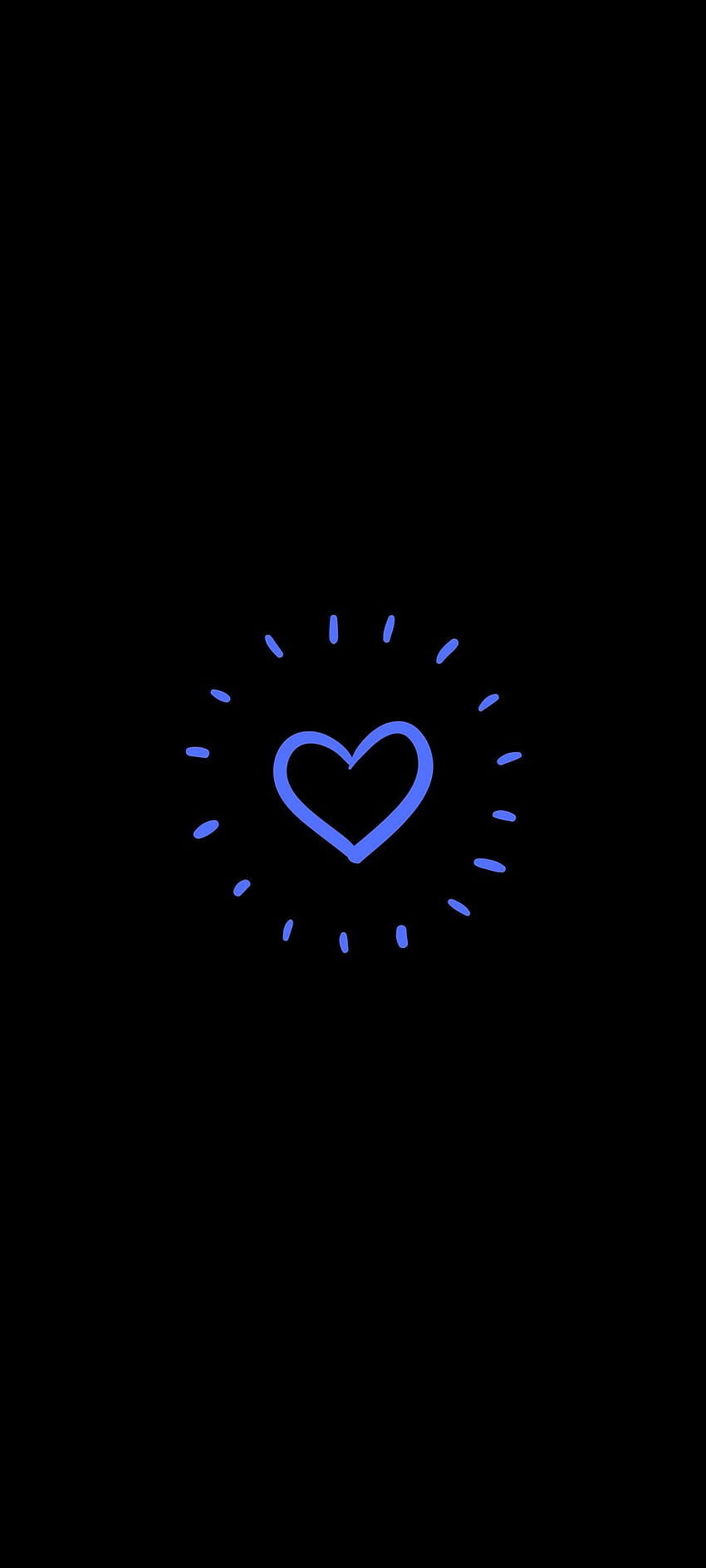 Blue Heart Amoled – Chill Out, 1080x2400 Amoled HD phone wallpaper