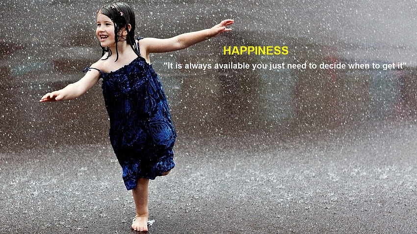 Rain With Quotes - Girl Playing In Rain HD wallpaper