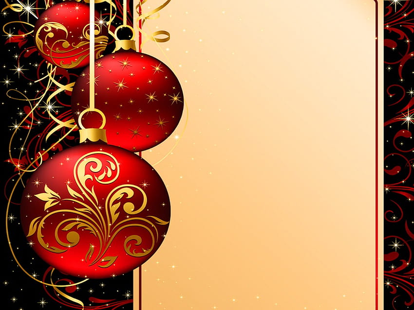 Boules de Noël, vacances, Noël, rouge, boules, nouvel an Fond d'écran HD