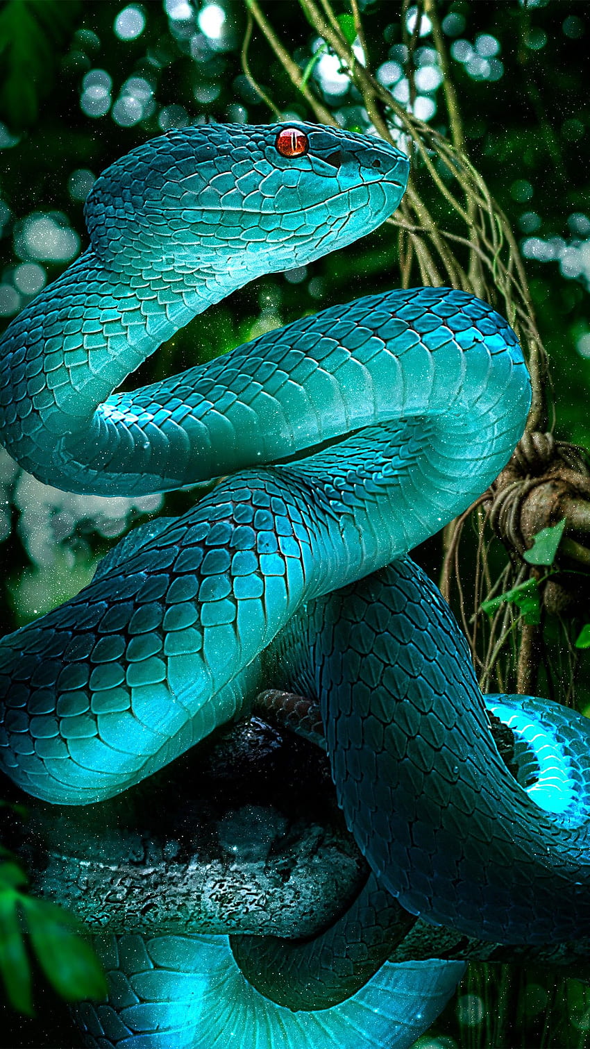 Serpiente azul, serpiente víbora iPhone fondo de pantalla del teléfono