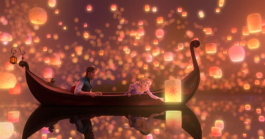 Linternas flotantes enredadas, Rapunzel fondo de pantalla