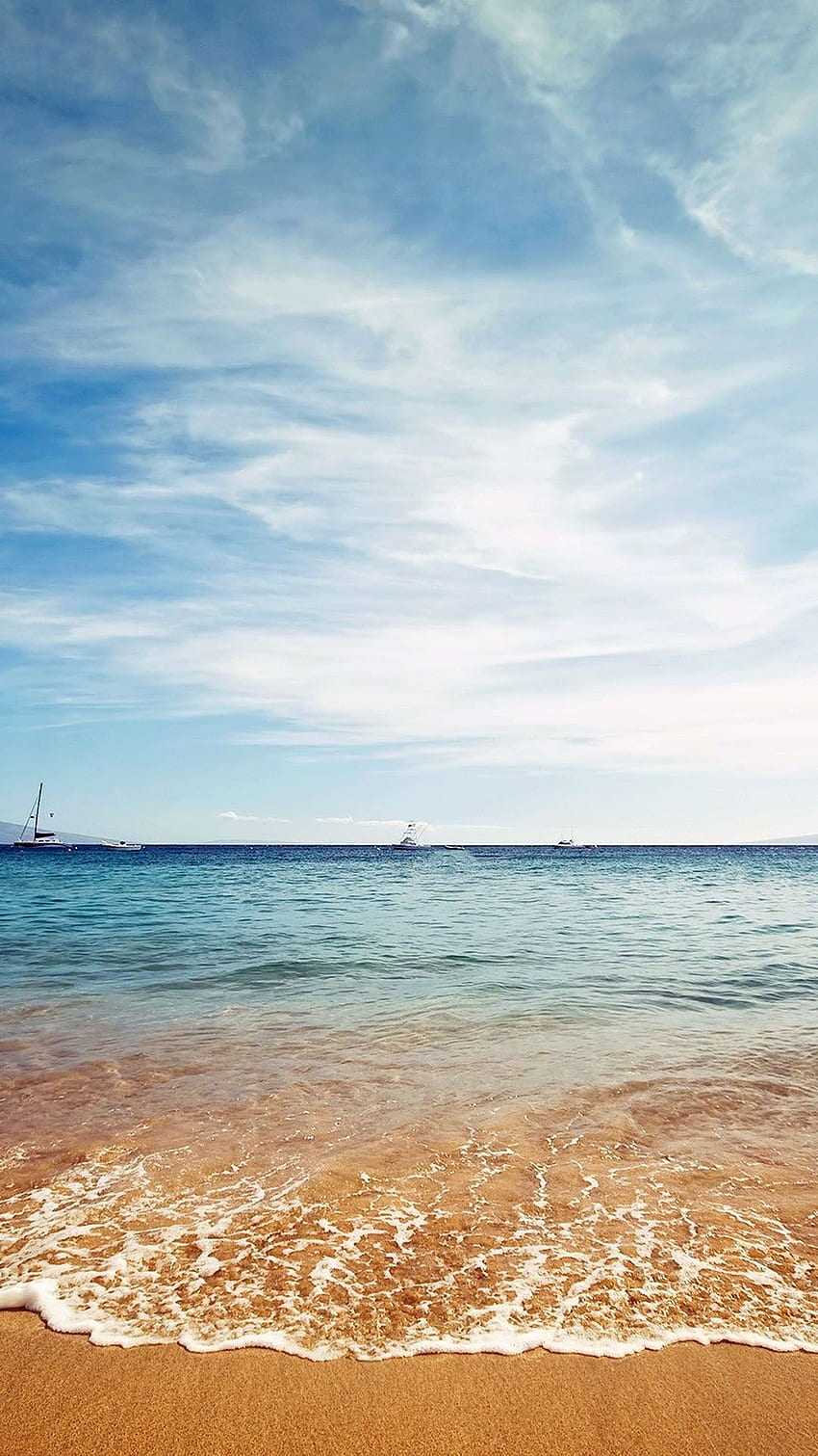 Seaside Beach Calm Wave Android . Огромен HD тапет за телефон