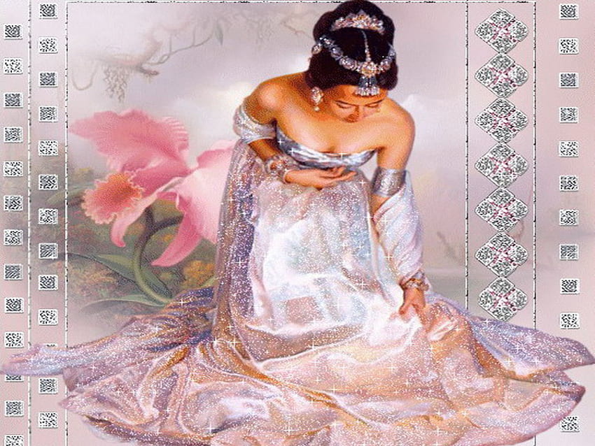 orientalisch, Orchidee, Glitzer, Schönheit HD-Hintergrundbild