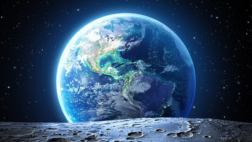 Изглед на Земята от космоса, Цифрова вселена, , , Фон и HD тапет